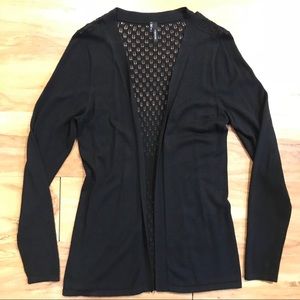 Maurice’s Black Lace Back Sweater Cardigan Shrug